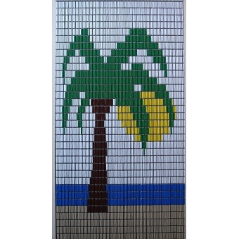 Vliegengordijn op maat: palmboom met strand (bouwpakket)